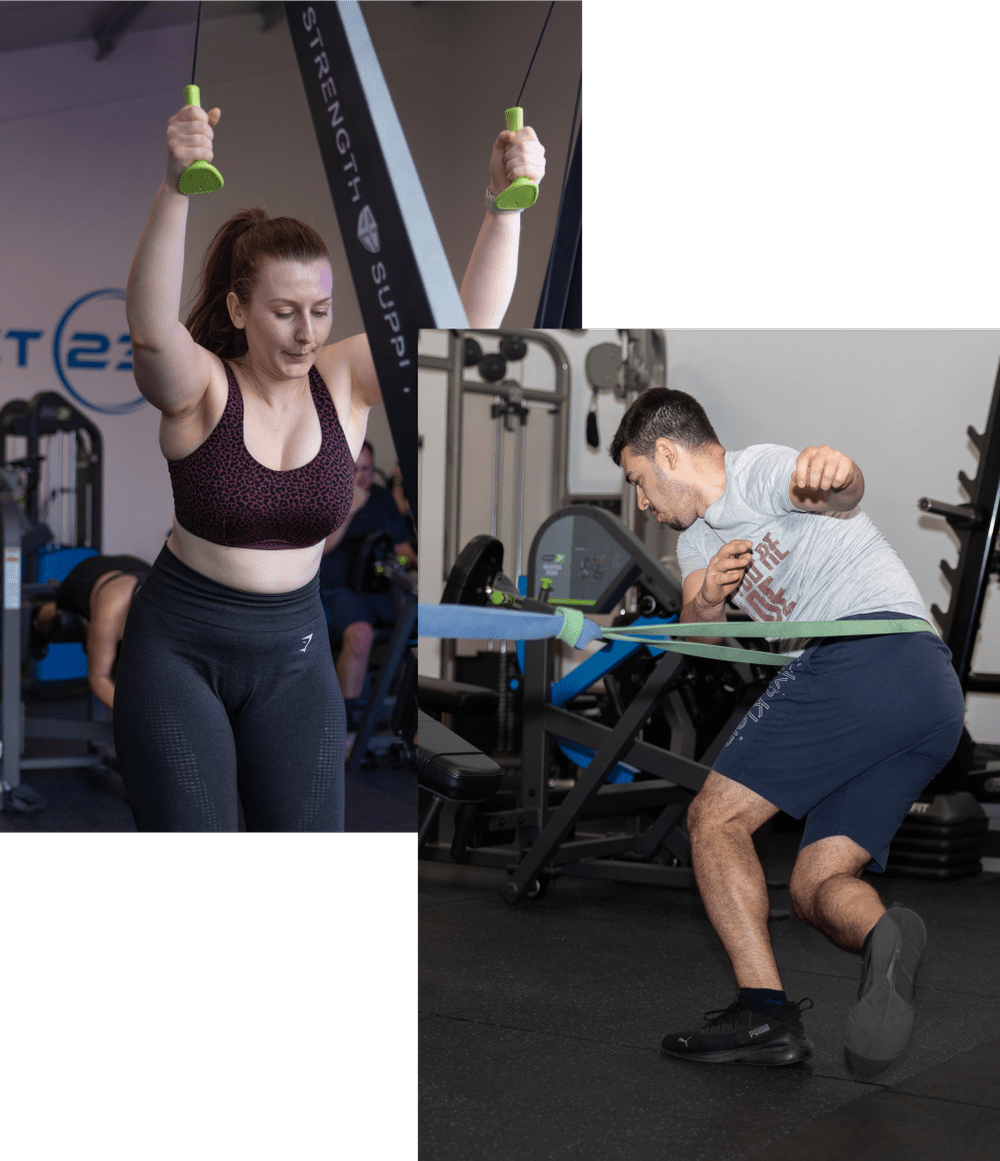 Project 23 members developing their strength and fitness